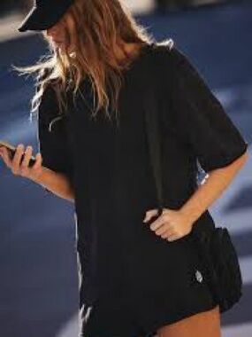 NWT Free People Hot Shot Romper Black Noir